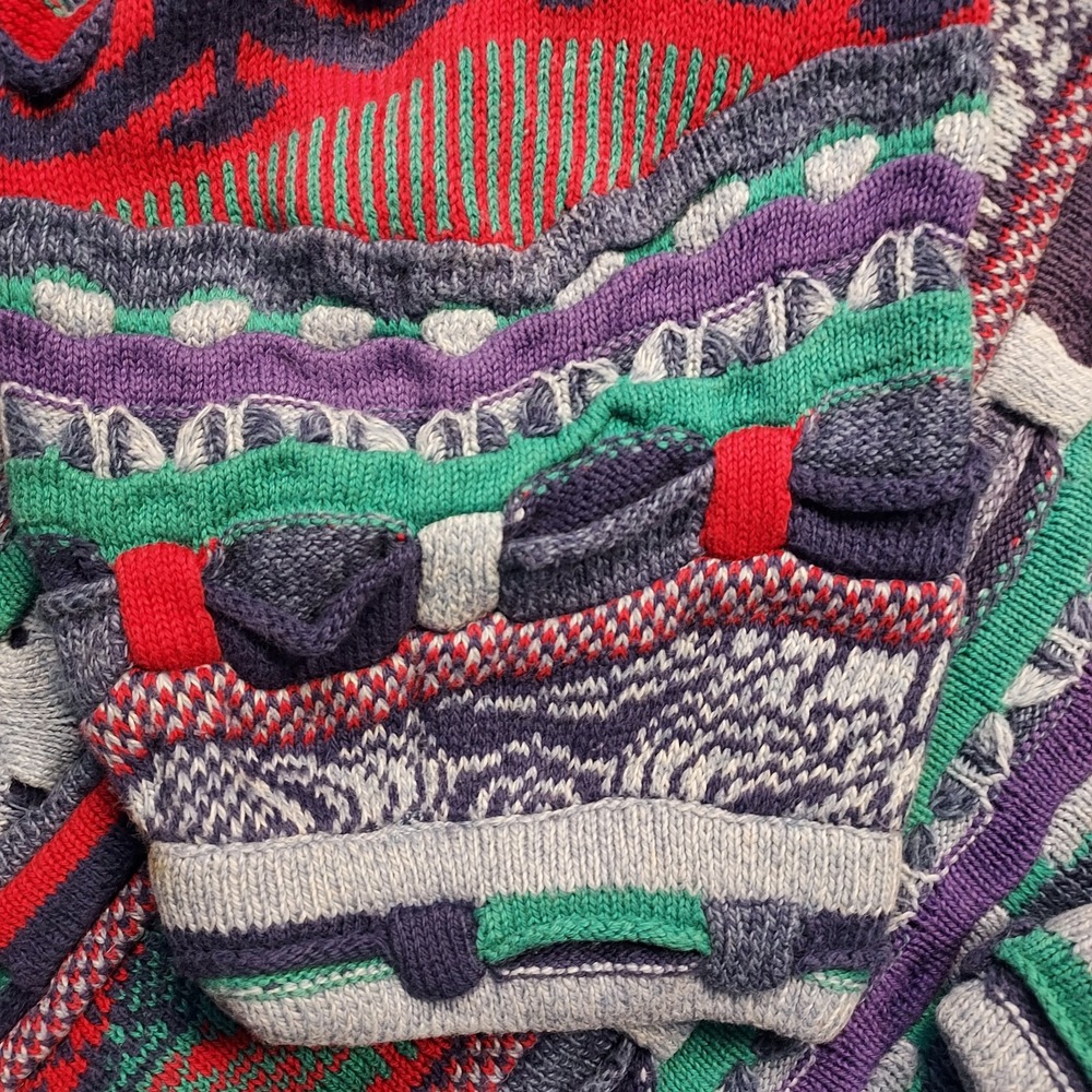 Tundra Multicolor Patterned Turtleneck Sweater - Purple, Red, Green, Blue - Picture 8 of 13